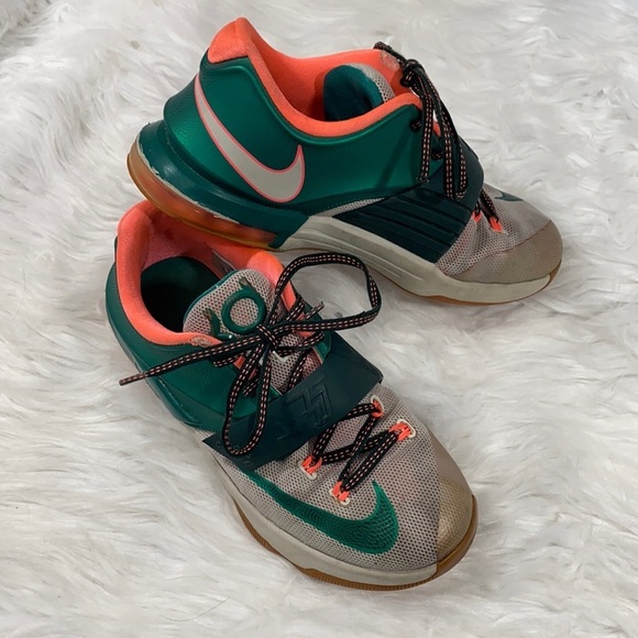 Nike Other - Nike KD VII “Easy Money” Kevin Durant Sneaker Green Coral Kids 4.5Y Women’s